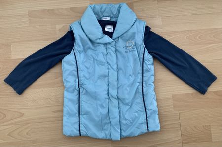 Blaues Gilet mit Langarm Shirt Gr. 110