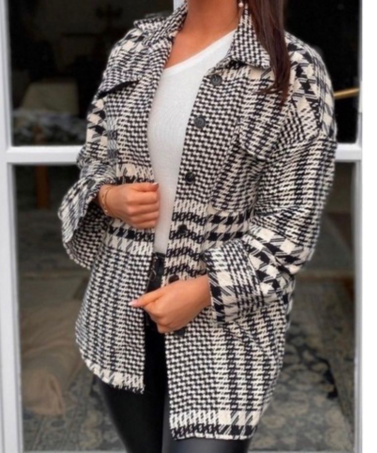 Giacche: Veste pied de poule mi longue – Nuovo e nell'imballaggio originale da Petit-Lancy venduto da mina222
