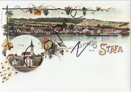 Gruss aus Stäfa - (AK Lithoansicht um 1900 im Form A4)