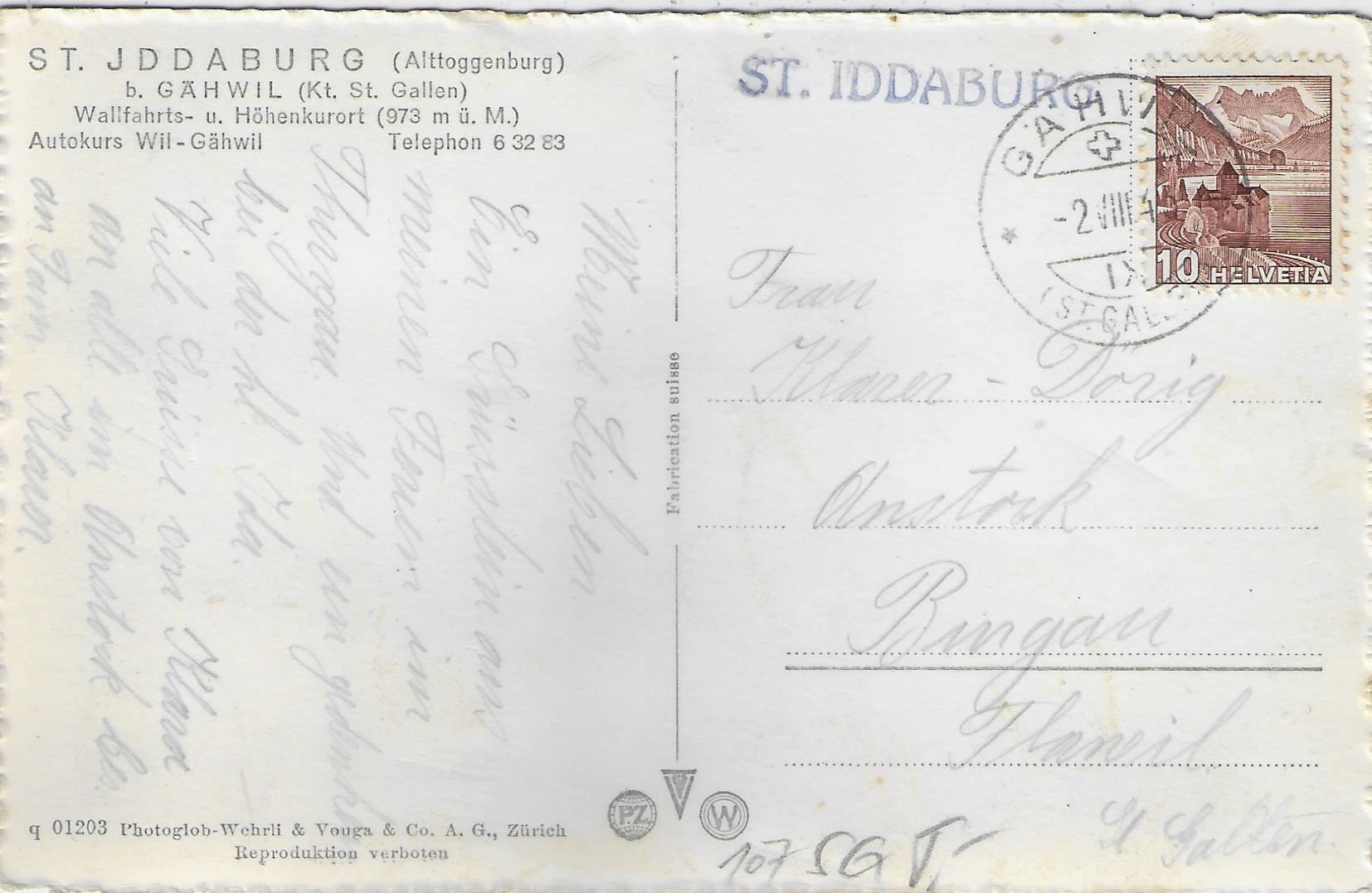 Cartes postales: St. Jddaburg b. Gähwil – D'occasion à Ettingen par Kartenplanet 1