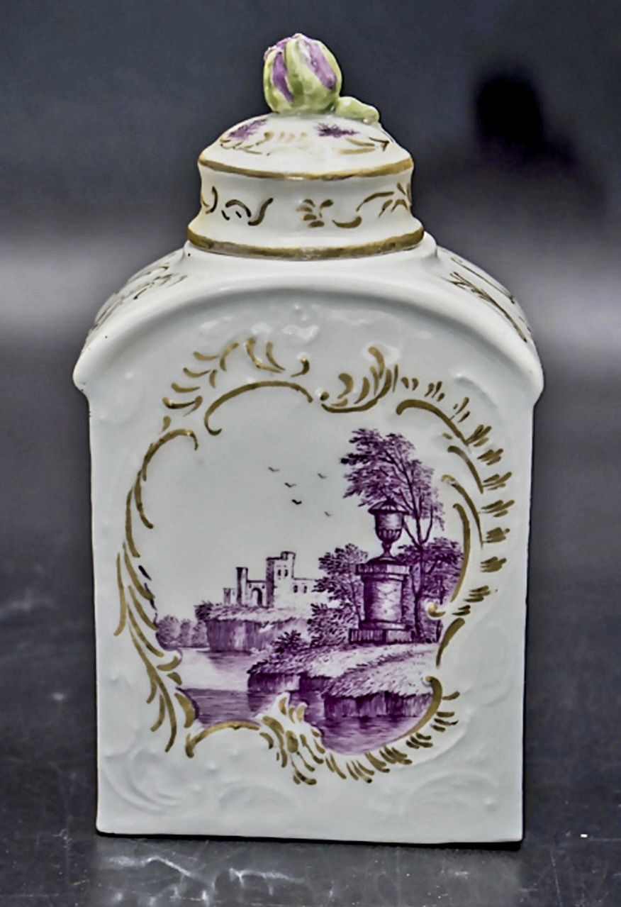 Zuckerdosen: Meissen Teedose Purpur 1750 – Gebraucht aus Opfikon von koiliebhaber
