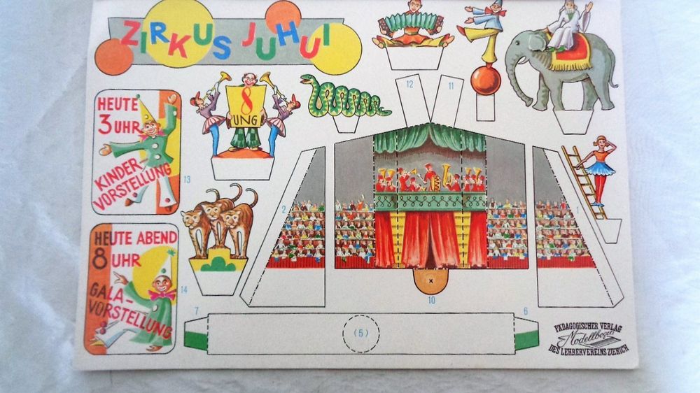  Bastelbogen - Zirkus Juhui / 5. Auflage 1991 