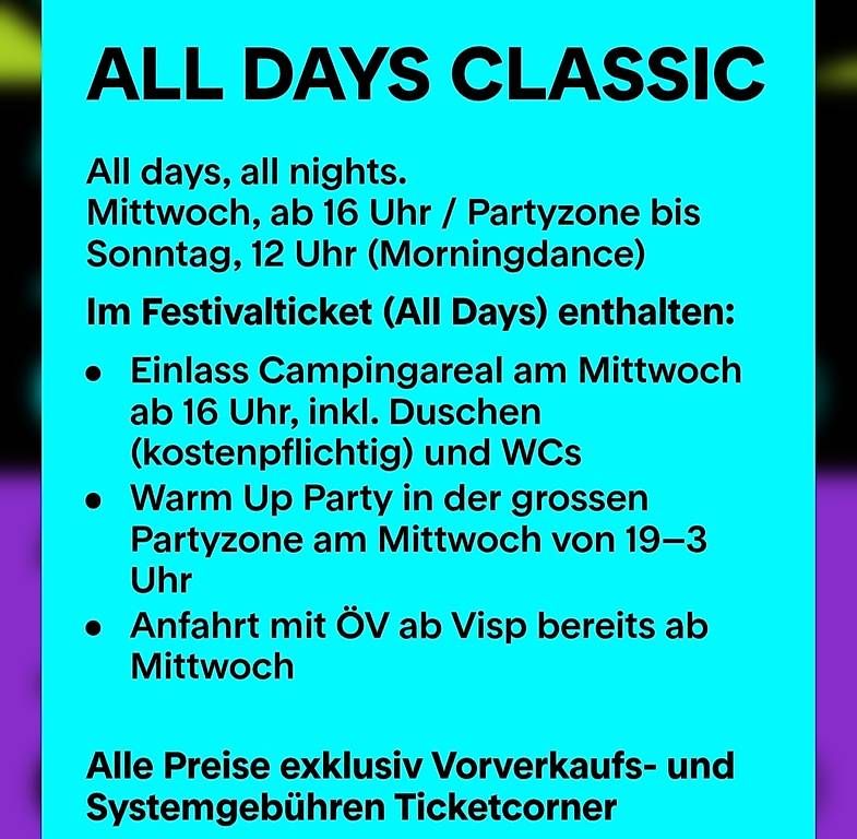 Biglietti: Openair Gampel 2 x Alle Tage – Nuovo e nell'imballaggio originale da Rotkreuz venduto da planetlive 1
