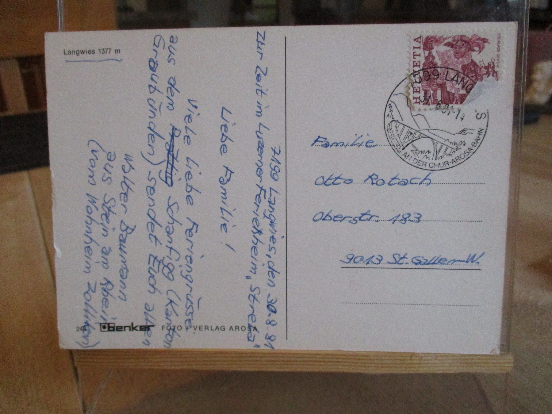 Cartes postales: Langwies Postkarte 1981  1 – D'occasion à Felsberg par sanwill 1