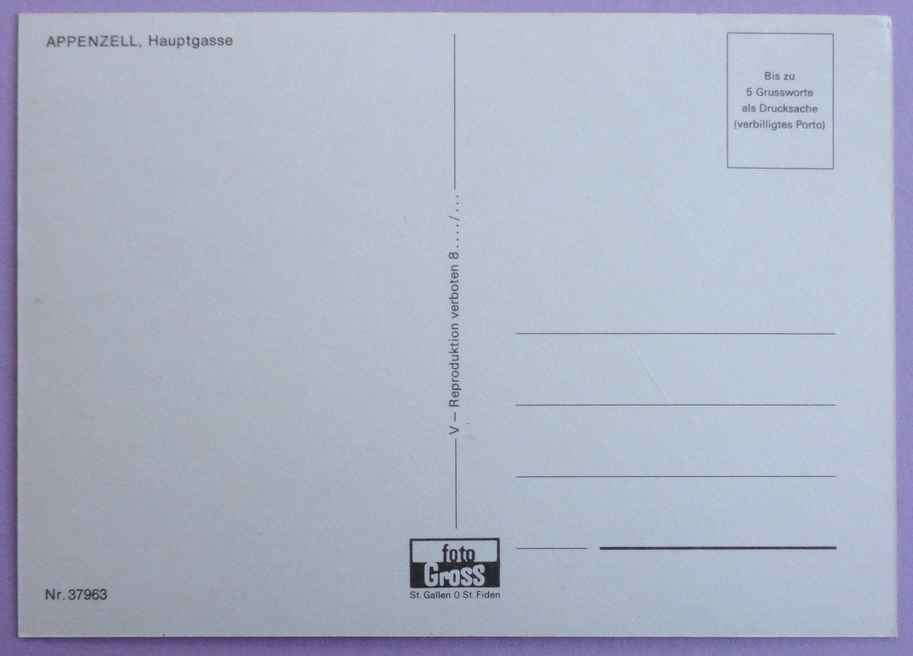 Cartoline postali: Appenzell, Hauptgasse – Usato da Fétigny venduto da Billy2miny 1