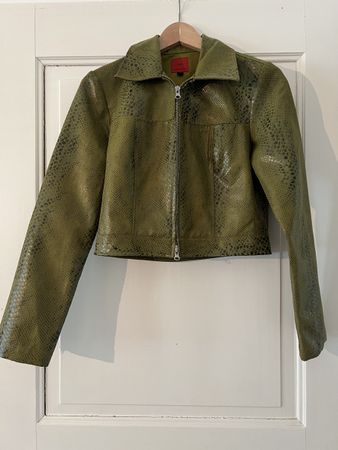 Vintage Y2K Crop Jacke in Grün - 2000er Jahre