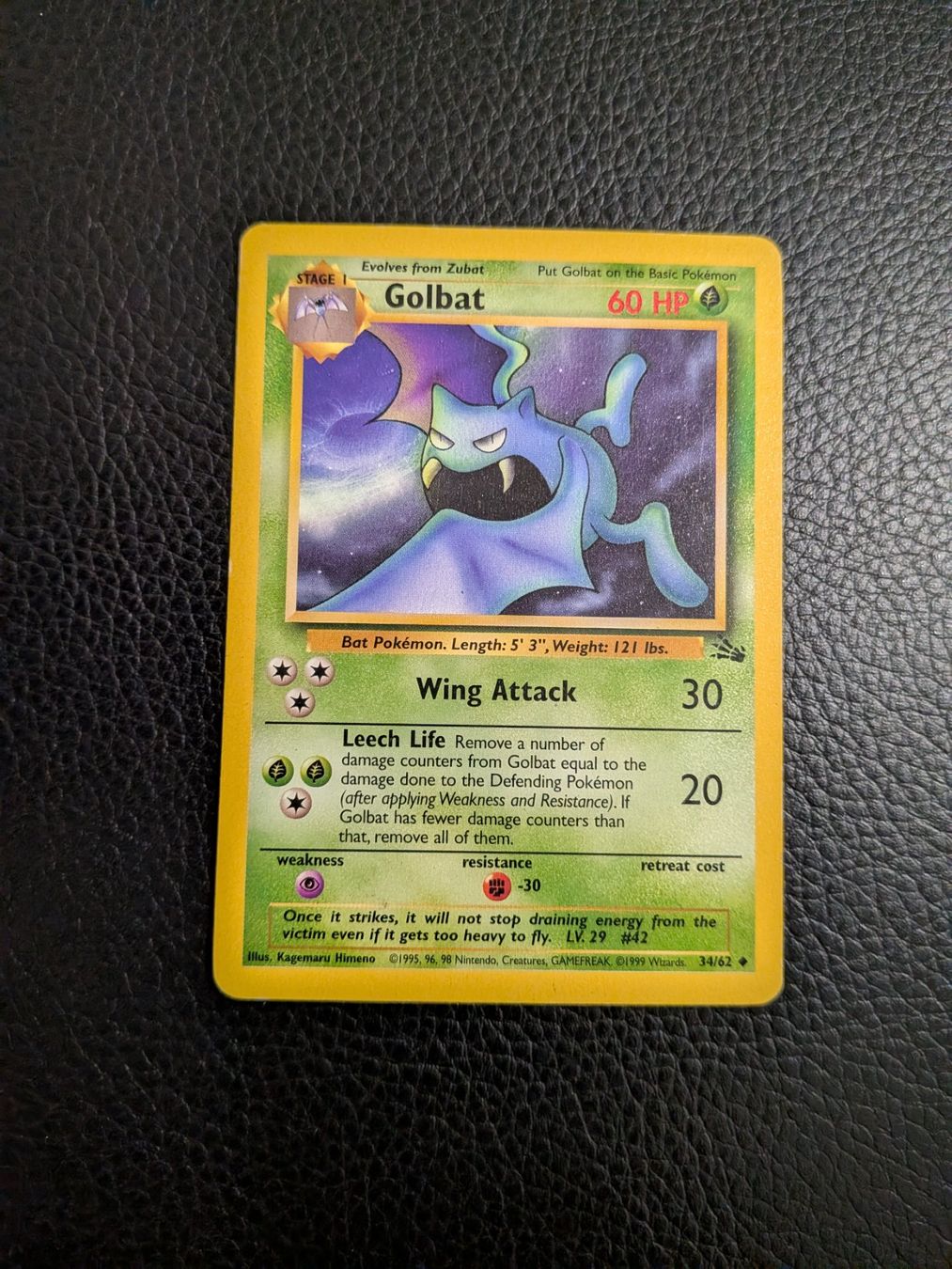 Pokémon Carte collezionabili: Fossil Golbat 34/62 Ab 1 – Usato da Paradiso venduto da Pkmn10