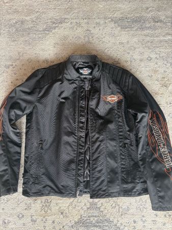 Harley-Davidson Jacke Grösse L mit Flammenprint, Sommer/H...