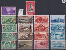 N53) Lot Pro Patria 1938 - 1948, ungebraucht, sehe Scan