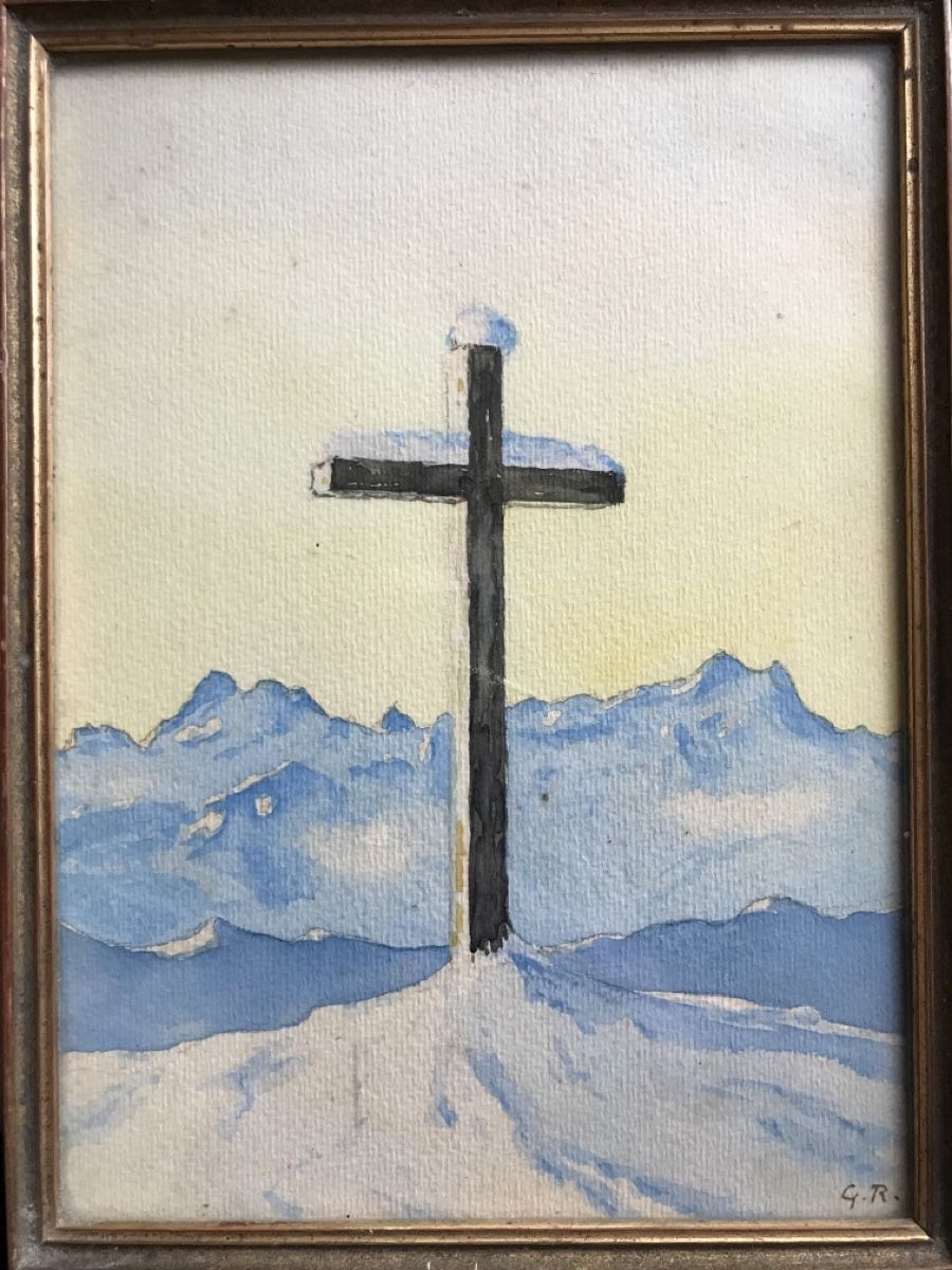 Gemälde: Zeitloses Aquarell Monogramm G.R. – Gebraucht aus Wolfhalden von SecondAntique 1