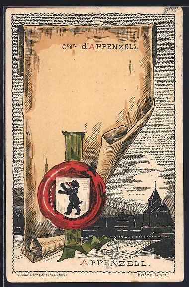 Cartes postales: Litho Appenzell, Ort mit Siegel und Wapp – D'occasion à Berlin par bartko-reher