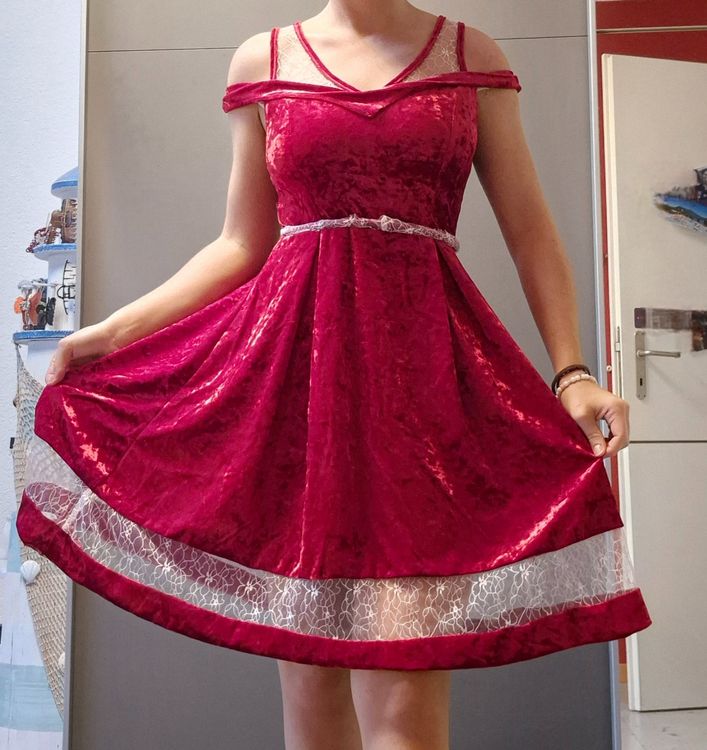 FYMNSI Baby Mädchen Samtkleid Ärmellos - Weihnachtskleid Für Feste & Feiern