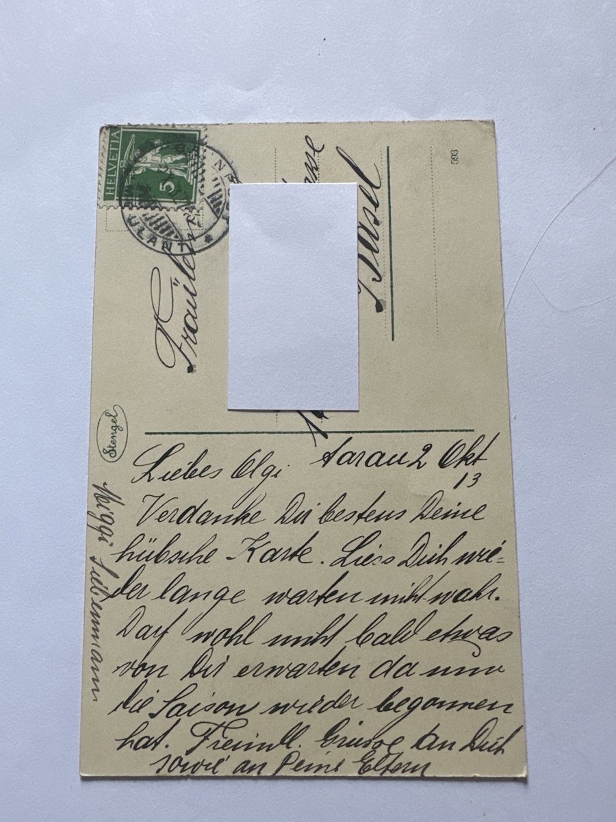 Ansichtskarten: Schlössli Aarau, 1913, top Zustand  – Gebraucht aus Frauenfeld von aluma14 1