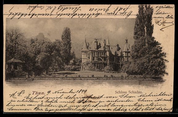 Cartes postales: AK Thun, Schloss Schadau, 1899 – D'occasion à Berlin par bartko-reher