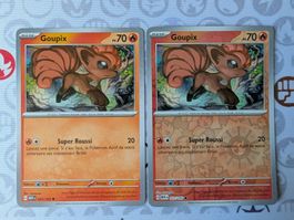 🇫🇷 Pokemon 2 cartes Goupix collection 151 (MEW) FR