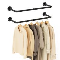 Kleiderstange Garderobenstange Wandmontage 2er Set 80cm