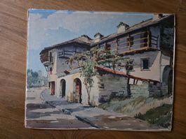 P. Furrer 1944 Gemälde Bild - Aquarell Rivapiana Minusio
