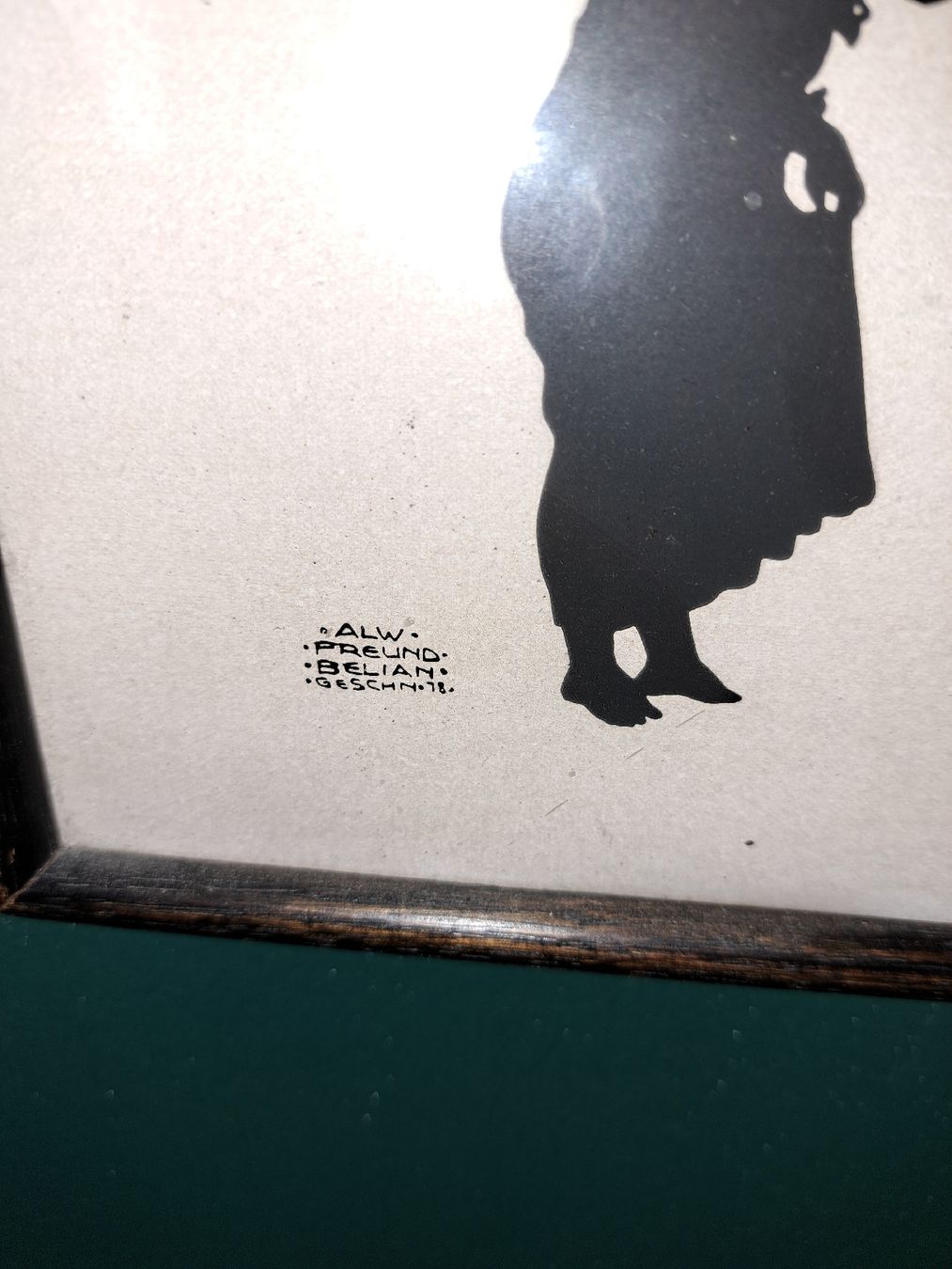 Grafica & Litografie: Antike Scherenschnitt-Silhouette, gerahmt,  – Usato da Kölliken venduto da Upcycling-by-Mc-TAM 1