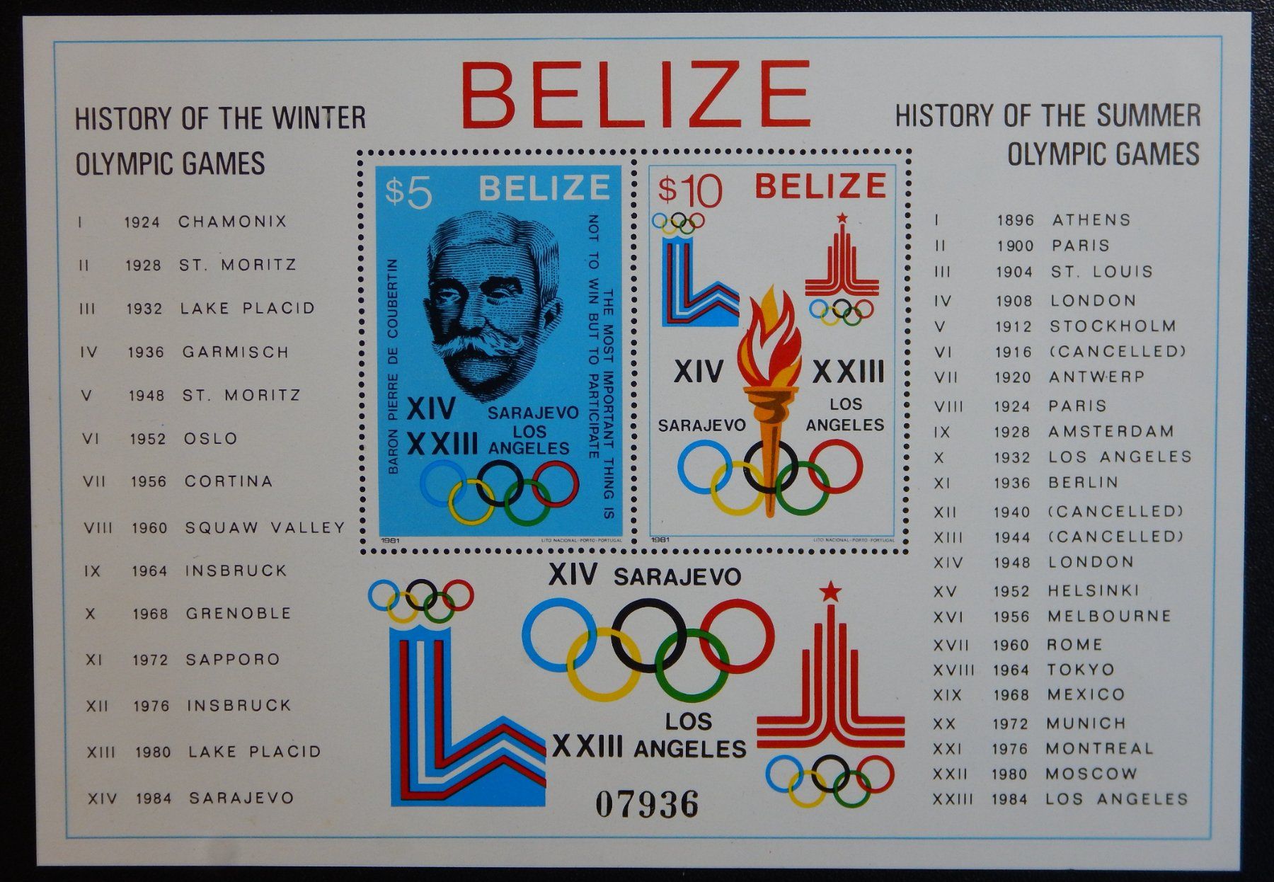 Tutti i francobolli: Belize Kat. Block 36A ** 1981 Kat. 30 Euro – Usato da Zürich venduto da Muehlekauf