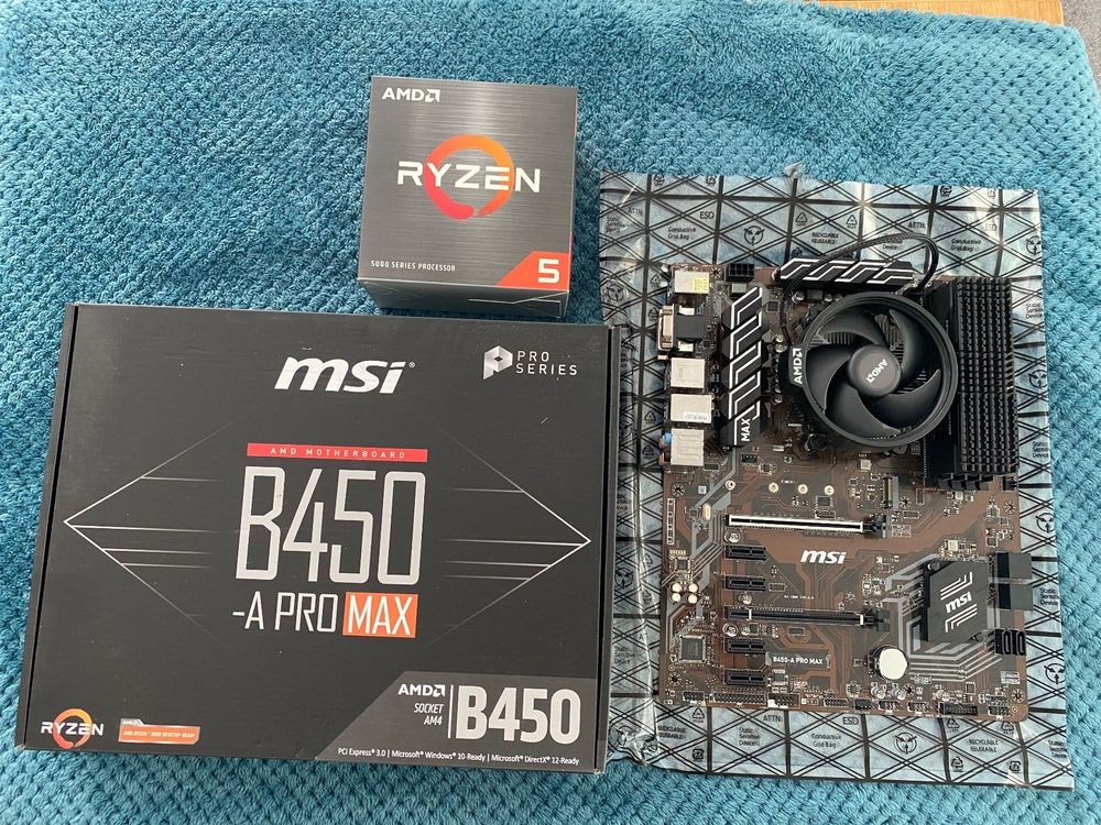 MSI B450-A PRO MAX + AMD Ryzen 5 5500 + 16gb ddr4 Garantie (Gebraucht ...