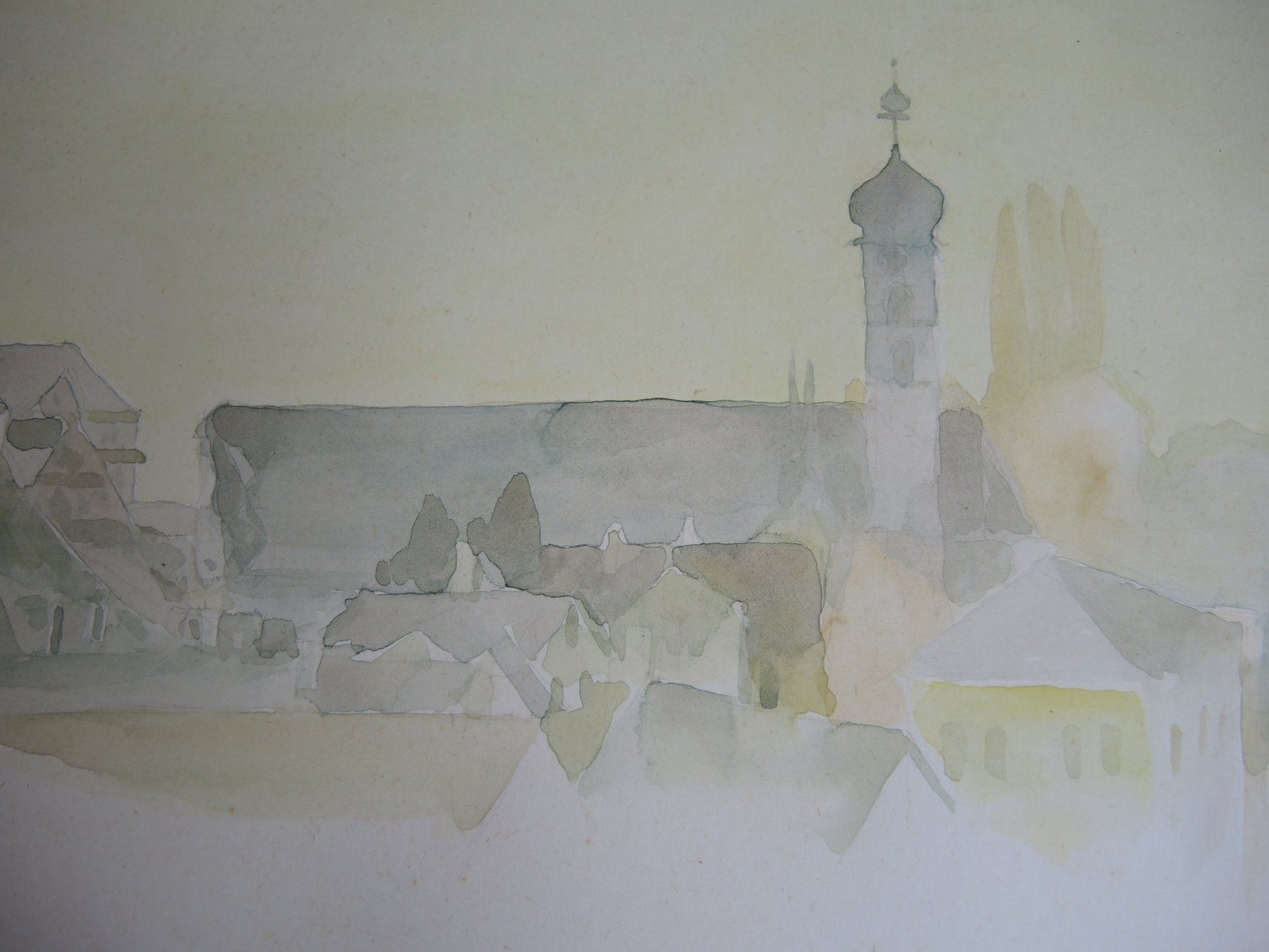 Poster & Bilder: Aquarell Kolumbanskirche Rorschach Kirche signiert Sutter – Gebraucht aus Rorschach von maeck8 4