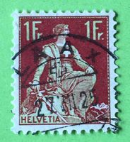 Helvetia mit Schwert  mit Stempel    