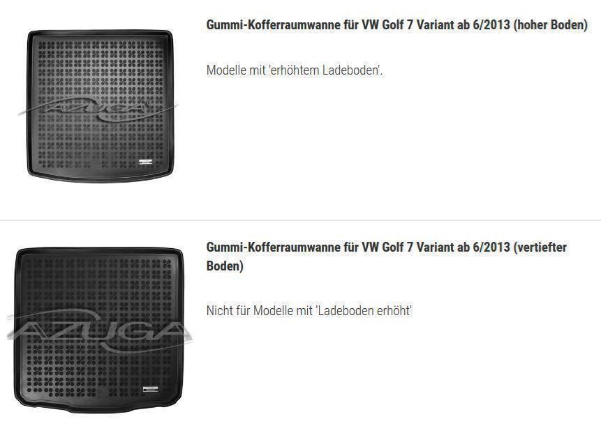 VW Tappeti & Tappetini: 3D Kofferraumwanne VW Golf 7 Variant – Nuovo e nell'imballaggio originale da Rielasingen-Worblingen venduto da Autogummimatten 3