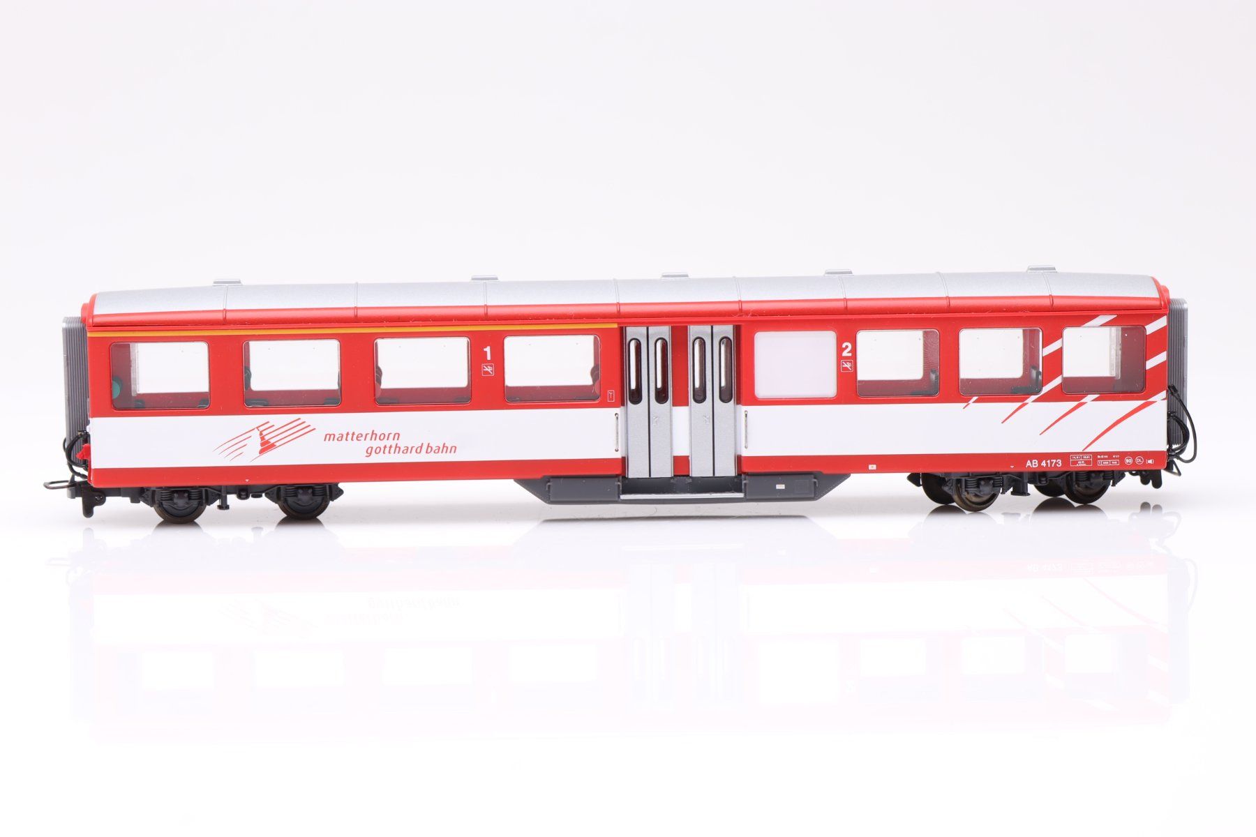 Bemo Modellini di ferrovie: Bemo MGB AB 4173 Mitteleinstiegwagen DC, H0m – Usato da Ried (Muotathal) venduto da Modellbahn.swiss 1