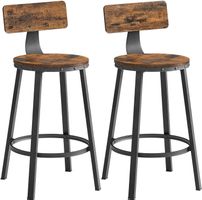 Set aus 2 Küchen-Barstühlen Rückenlehne Stahlrahmen