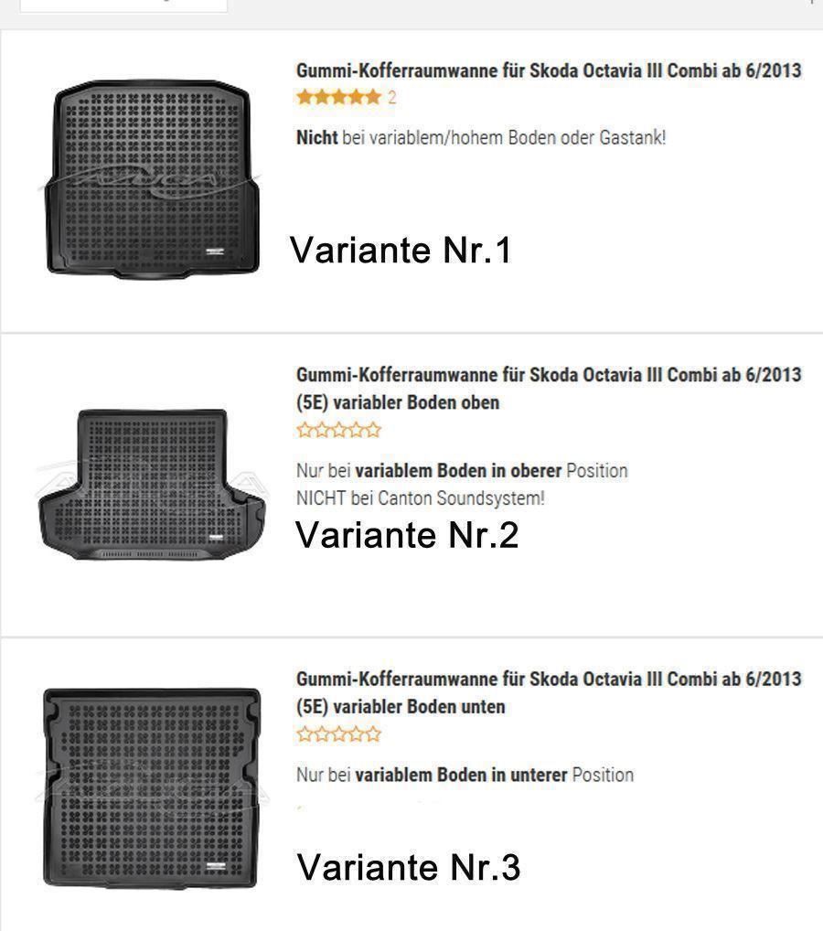 Skoda Tappeti & Tappetini: 3D Kofferraumwanne Skoda Superb III Comb – Nuovo e nell'imballaggio originale da Rielasingen-Worblingen venduto da Autogummimatten 2