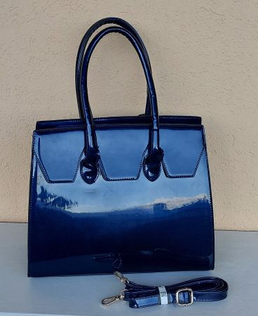 Borsa  Lucida Blu Scuro – Sportiva o Elegante