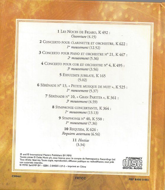 CDs: Mozart - Les Grands Compositeurs CD - État impeccable! – Gebraucht aus Courtepin von Marisou2 2