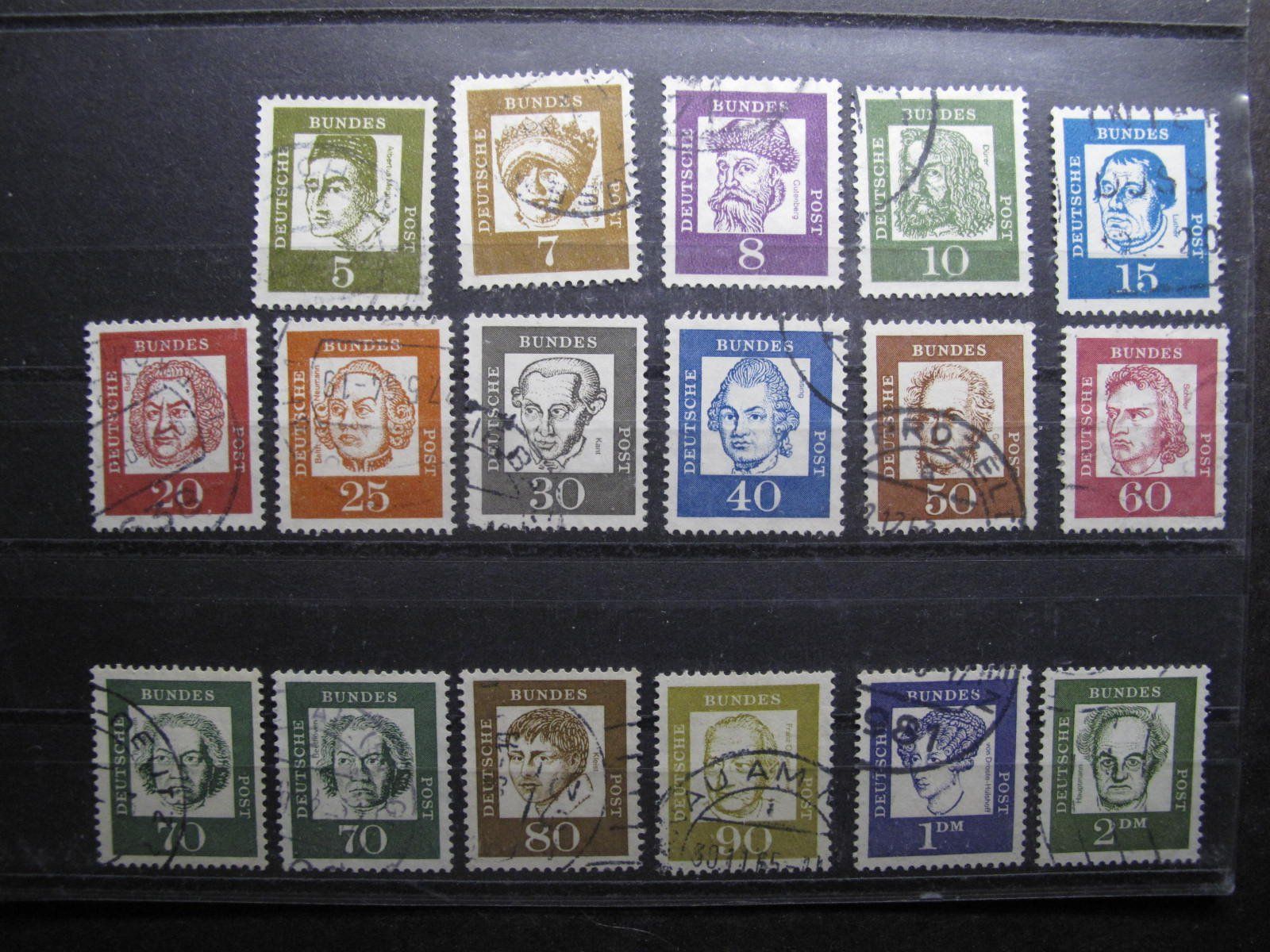 Alle Briefmarken: BRD 1961 Bedeutende Deutsche gest. – Gebraucht aus Wil SG von fva01
