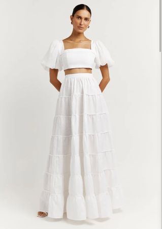 Brand new white linen skirt with tags