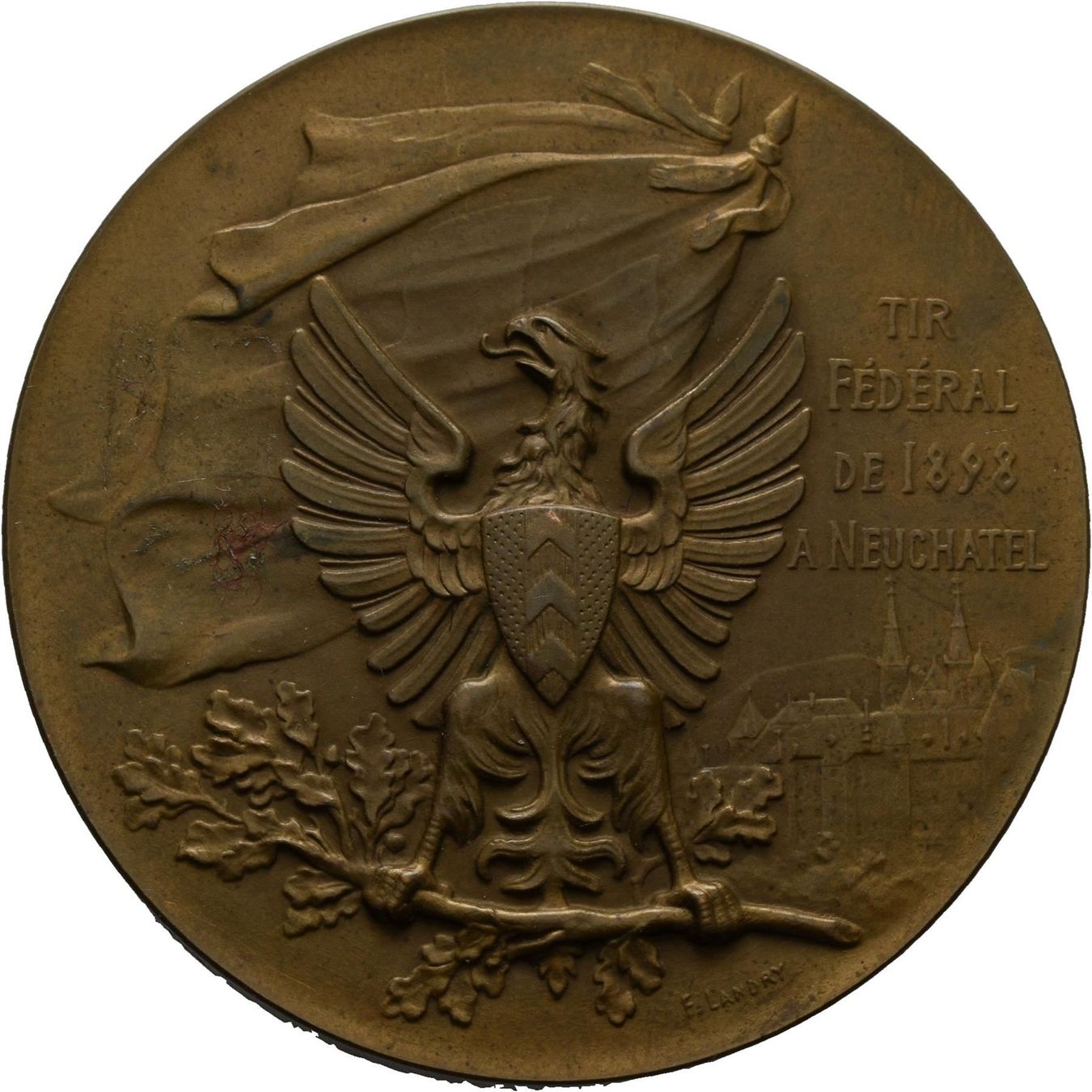 Medaglie: Neuenburg 1898 Bronze mat?/dick /113 – Usato da Trimbach venduto da Solothurn1 1