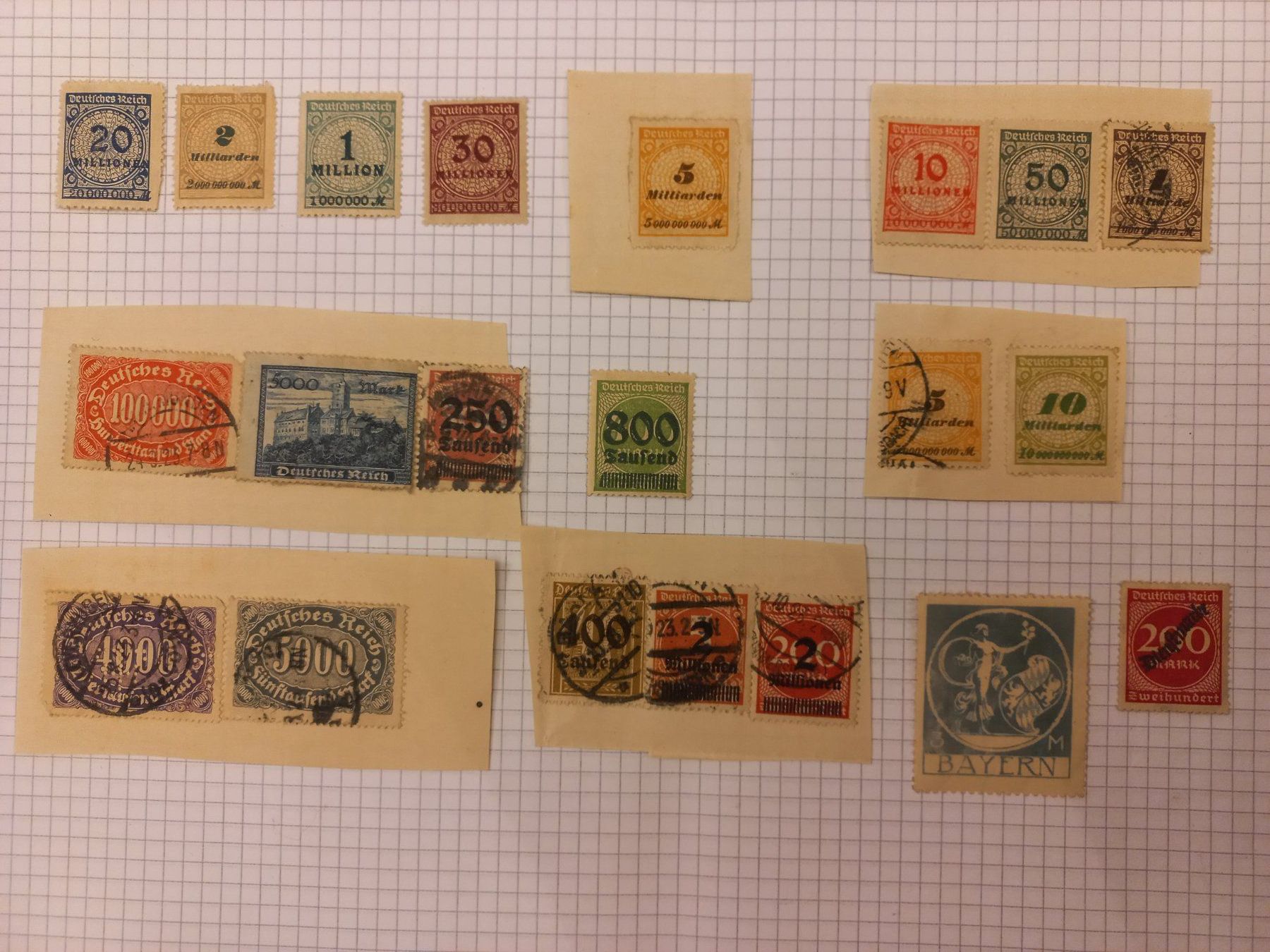 Tous les timbres: 21 BRIEFMARKEN DEUTSCHES REICH SORTIERT – D'occasion à Lugano par Montarina 1