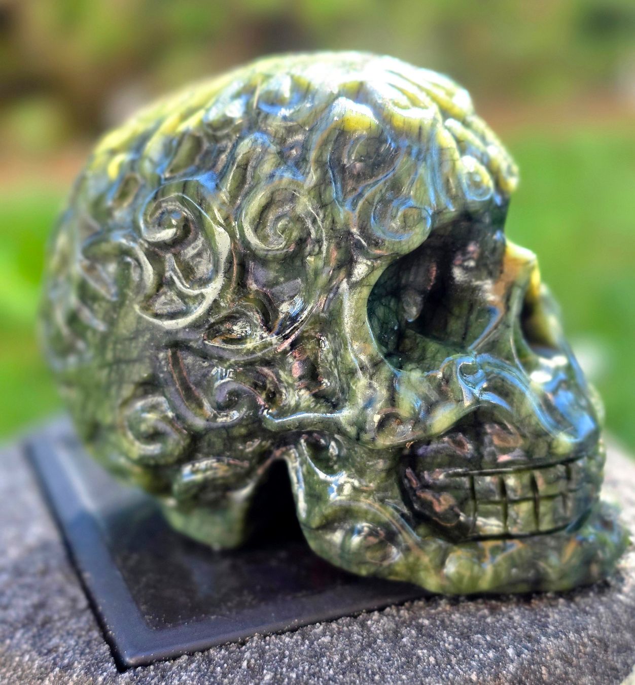 Minerali & Pietre curative: Serpentin Jade Schädel C 440g – Nuovo e nell'imballaggio originale da Matzingen venduto da Shay_Crystalz 2