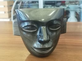 Mexiko Skulpture Obsidian Azteken Mexico Maya 14x15x7cm