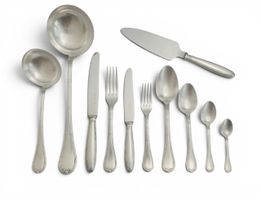 Christofle Rubans Silber-Besteckset 93-teilig mit Schatulle