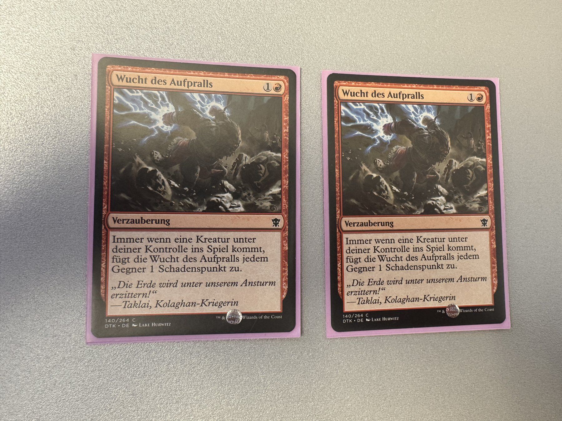 Magic The Gathering Carte collezionabili: MTG 2x "Wucht des Aufpralls" – Usato da Baar venduto da UMACULINU