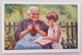Bundesfeierpostkarte Nr.47I - 1928 - Grossmutter mit Mädchen
