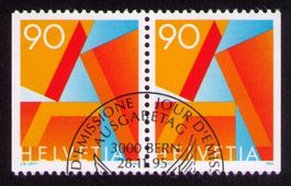 1995_887H3_ MARKENHEFT A-POST__PAAR mit Tauben-ET-O !