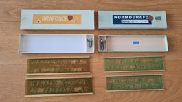Vintage Design Schrift Schablonen GRAFONORM/ NORMOGRAFO