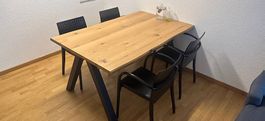 Esstisch SANDBY 100x160 Eiche natur/schwarz
