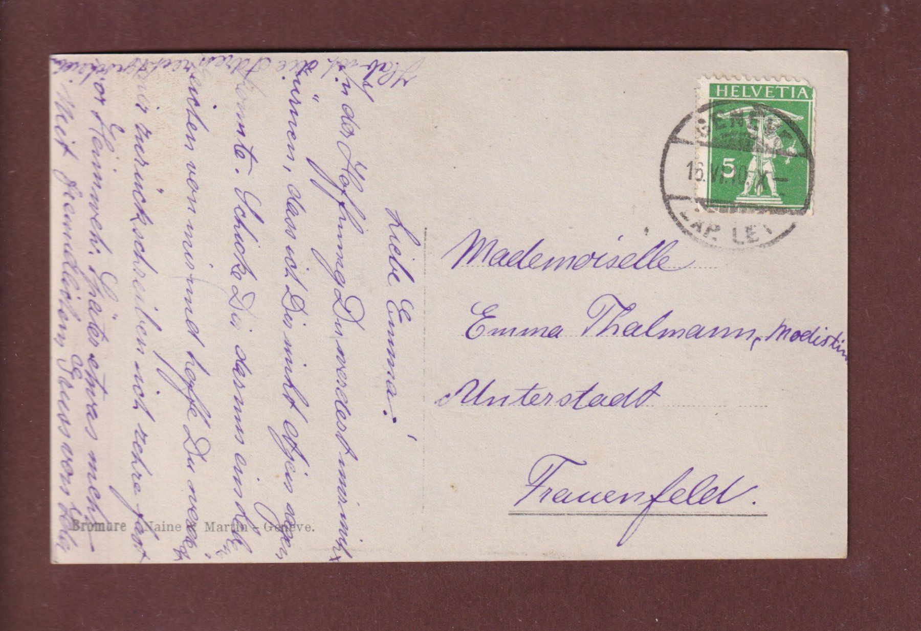 Cartoline postali: GENEVE - Vue de la Jetée - 1910 – Usato da Pully venduto da nicecards 1