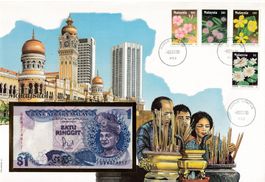 Grosser Banknotenbrief  Malaysia 1990