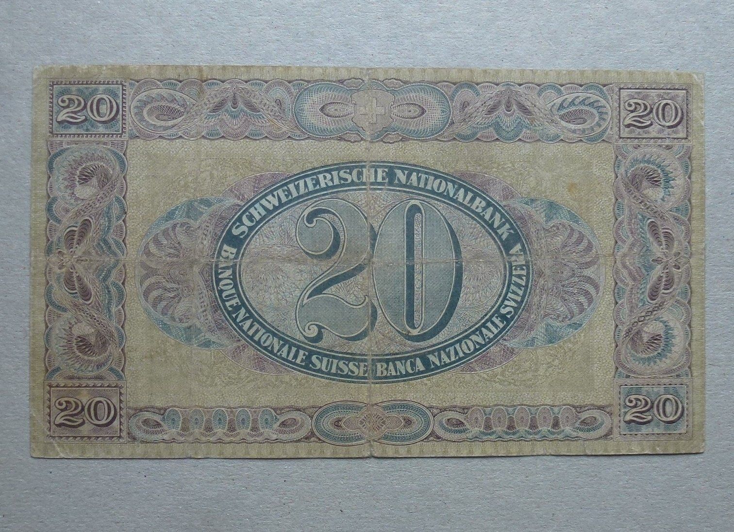 Banconote: ++ 20 Franken 1. Januar 1918, selten – Usato da Walkringen venduto da Casablanca777 2