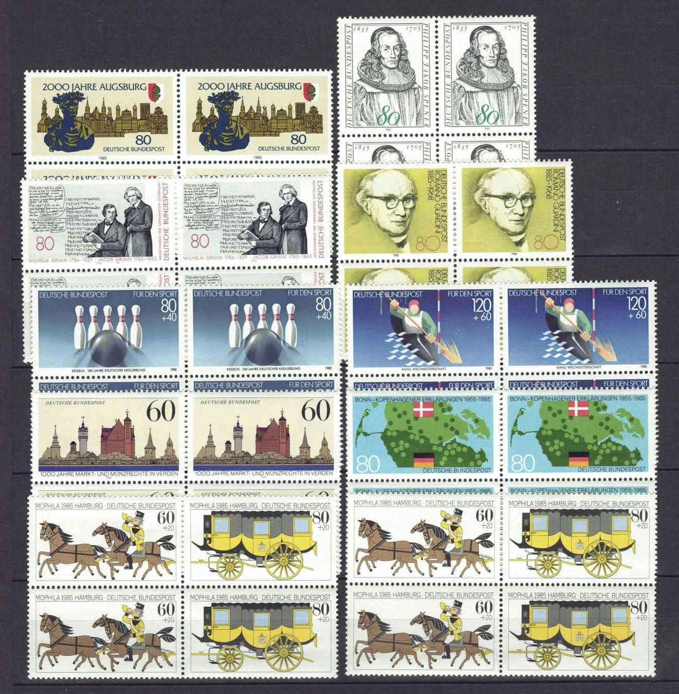 Alle Briefmarken: BRD 4er-Block Restlos von 1985 postfr** – Gebraucht aus Basel von Pfefferschootte