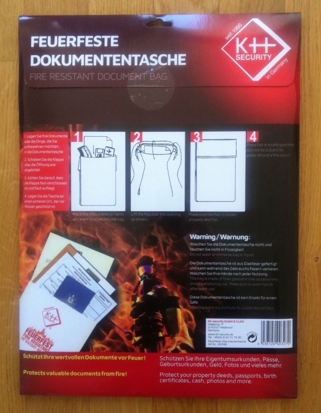 Tresor: Feuerfeste Dokumententasche-Pochette - Fire resistant doc – Neu und originalverpackt aus CHENE-BOUGERIES von homeswisshome 1