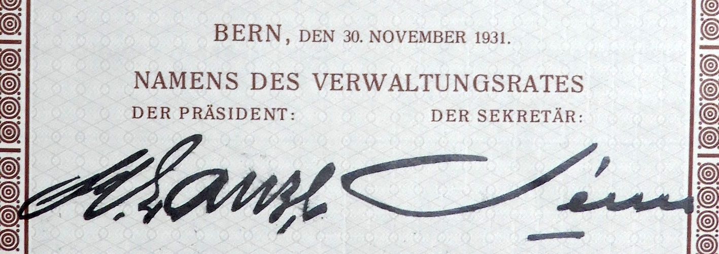 Documenti: Véron & Cie. AG, Bern - 1931 – Usato da Solothurn venduto da Sgasche 1